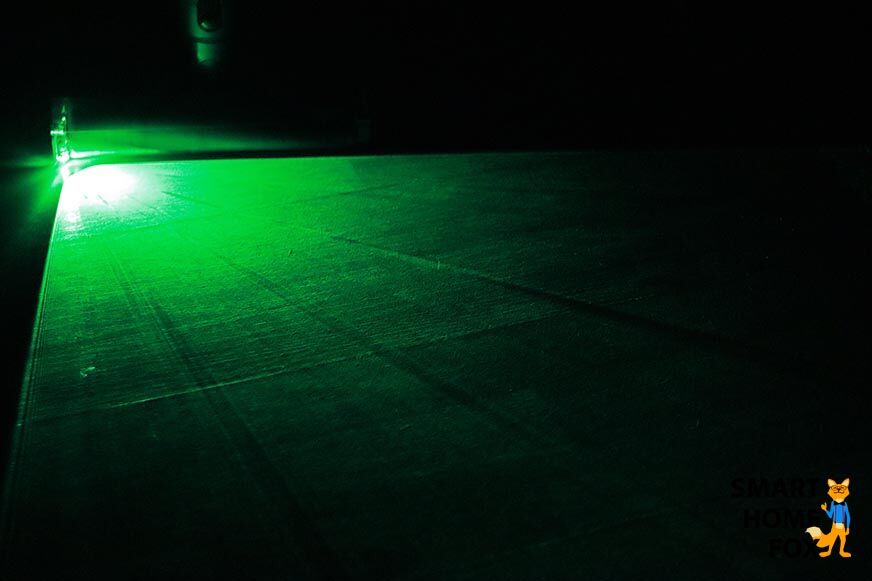 After vacuuming with the laser in the dark